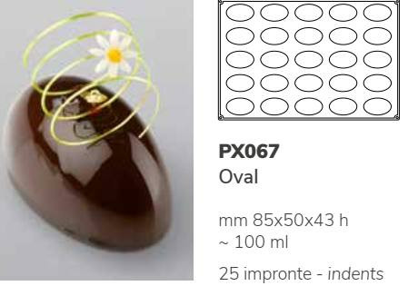 PX067 Szilikon forma 55x50x43mm 25db/forma Oval