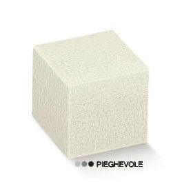 14516 Díszdoboz PIEGHEVOLE  pelle bianco 100x100x100mm