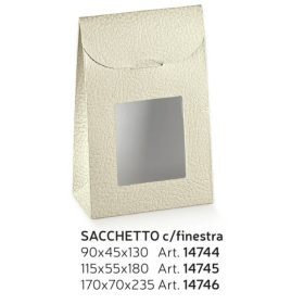 14744 Bonbon doboz SACCHETTO pelle bianco