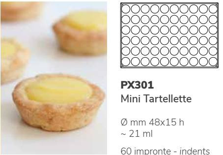 PX301 Szilikon forma 48/36x15mm 60db/forma Mini Tartelette