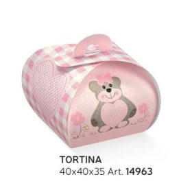 14963 Bonbon doboz 40x40x35mm tortina ted.bear lány
