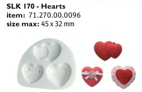 SLK170 Cukor és marcipán mintázó forma HEARTS