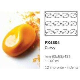 PX4304 Szilikon forma 30x40cm 12db/forma Curvy