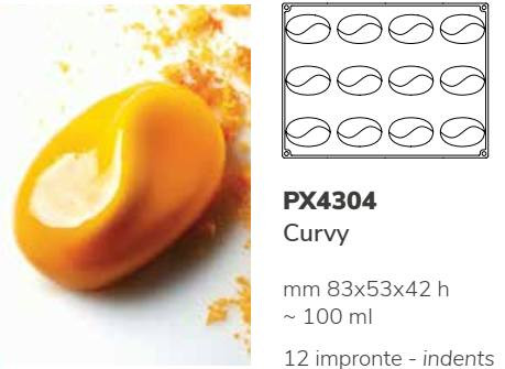 PX4304 Szilikon forma 30x40cm 12db/forma Curvy