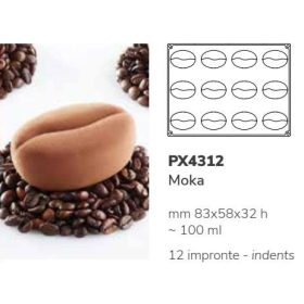 PX4312 Szilikon forma 30x40cm 12db/forma 100ml Mokka