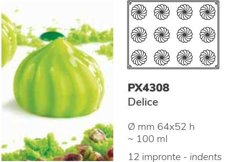 PX4308 Szilikon forma 30x40cm 12db/forma 100ml Delicce