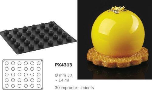 PX4313 Szilikon forma 30x40cm 30db/forma 14ml Sphere