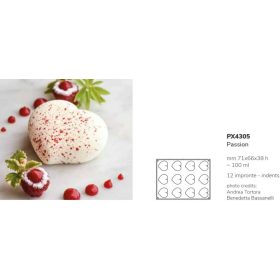 PX4305 Szilikon forma 30x40cm 12db/forma 100ml Passion
