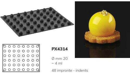 PX4314 Szilikon forma 30x40cm 48db/forma 4ml Sphere