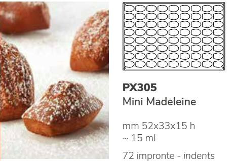 PX305 Szilikon forma 52x33x15mm 72db/forma Mini Madeleine