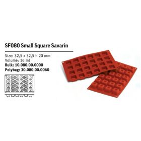 SF080 Szilikon forma SMALL SQUARE SAVARIN