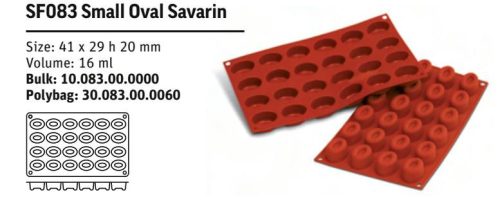 SF083 Szilikon forma SMALL OVAL SAVARIN