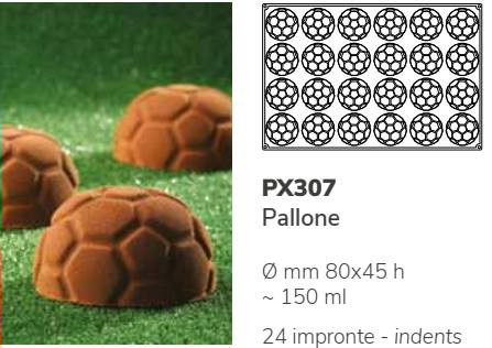 PX307 Szilikon forma 80x45mm 24db/forma Pallone