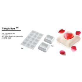TI VOGLIO BENE Szilikon forma fehér 100x100x30mm