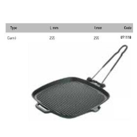 071118 Serpenyő szögletes grill 25,5x25,5cm