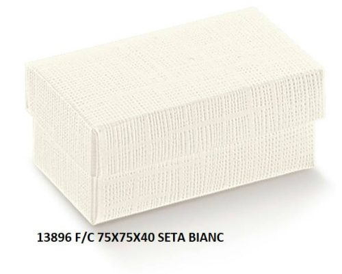 13896 Bonbon doboz seta bianco 75x75x40mm