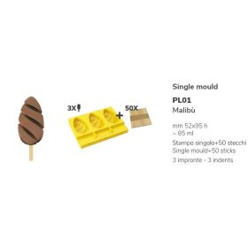 PL01 Szilikon jégkrém forma+50pálcika MALIBU