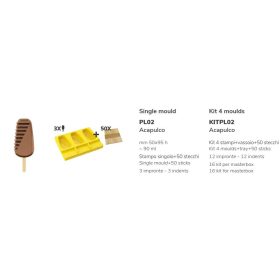 PL02 Szilikon jégkrém forma+50pálcika ACAPULCO