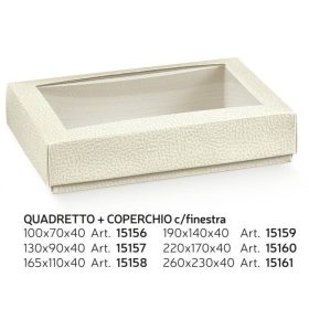 15159 Süteményes doboz ablakos pelle bianco