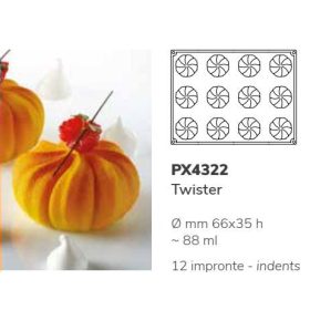PX4322 Szilikon forma 66X35mm 12db/forma 88ml Twister