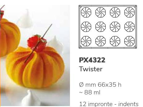 PX4322 Szilikon forma 66X35mm 12db/forma 88ml Twister