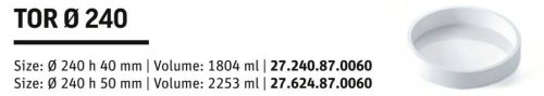 TOR240 H50/1 Szilikon forma fehér