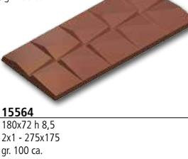 Art. 15564  Bonbon forma 180x72x8,5mm 100gr.