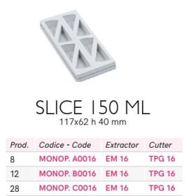 MONOP B0016 Desszert forma hárpmszög 8db/f
