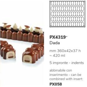 PX4319 Szilikon forma 360x42X37cm 5db/forma 420ml Dada