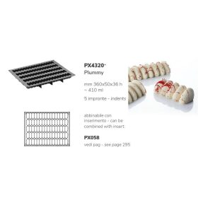 PX4320 Szilikon forma 360X50X36mm 5db/forma 410ml Plummy