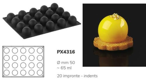 PX4316 Szilikon forma 30x40cm  20db/forma 65ml Sphere