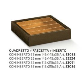   33086 Bonbon doboz  marrone 4 sor átlátszó extra 215x215x35mm