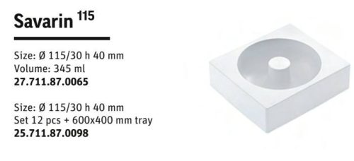 SAVARIN115 Szilikon forma fehér 115X41mm