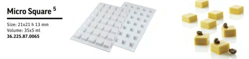 MICRO SQUARES Szilikon desszert forma 21x21x13mm SFM005