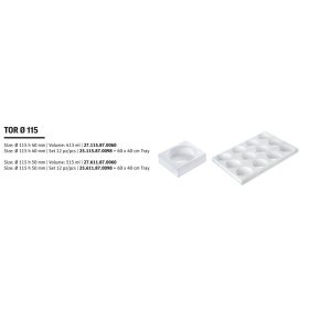 TOR115 H50/12  Szilikon forma fehér szett
