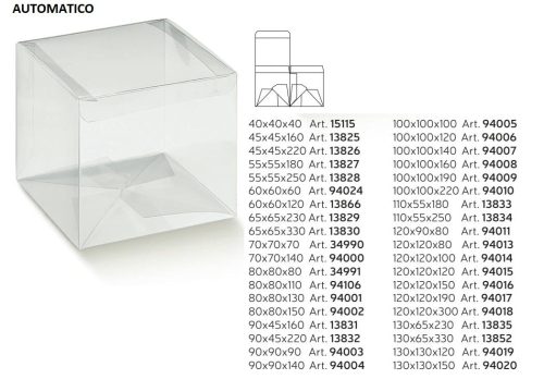 94015 Bonbon doboz átlátszó 120x120x120mm