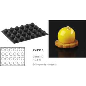 PX4315 Szilikon forma 30x40cm 24db/forma 33ml Sphere