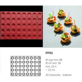 FF01 Szilikon forma FORMASIL  kerek 40db/f. 22ml  60x40cm