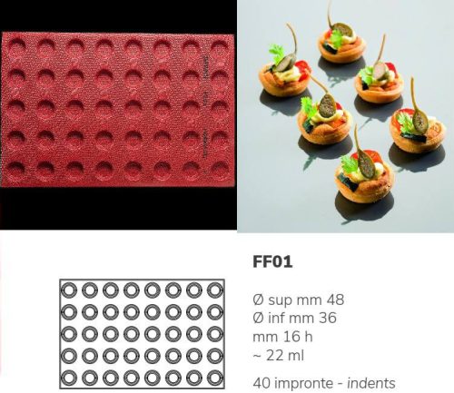 FF01 Szilikon forma FORMASIL  kerek 40db/f. 22ml  60x40cm