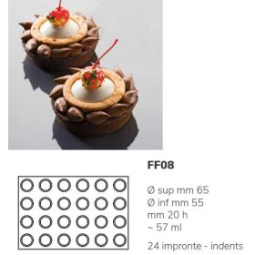 FF08 Szilikon forma FORMASIL  kerek 24db/f. 57ml 60x40cm