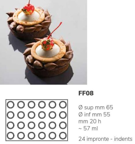 FF08 Szilikon forma FORMASIL  kerek 24db/f. 57ml 60x40cm