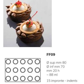 FF09 Szilikon forma FORMASIL  kerek 15db/f. 88ml 60x40cm