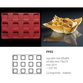 FF02 Szilikon forma FORMASIL  kocka 12db/f. 127ml 60x40cm