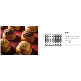 FF03 Szilikon forma FORMASIL  kocka 48db/form 27mi 60x40cm