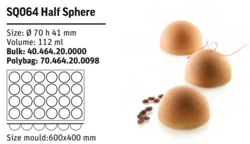 SQ064 Szilikon forma HALF SPHERE