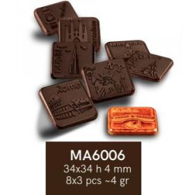 MA6006 Bonbon forma 34x34x4mm 4gr.
