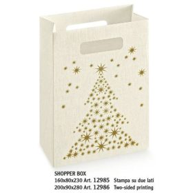 12986 Papírtáska dekor 200x90x280mm golden tree