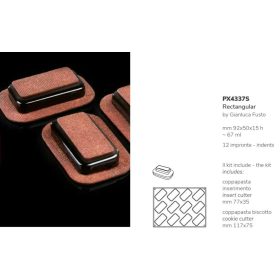   PX4337 Szilikon forma 92x50x15mm 12b/forma + kiszúró Rectangular