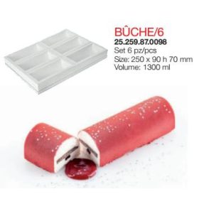 BÚCHE /6 Szilikon forma 250x90x70mm 6db/cs