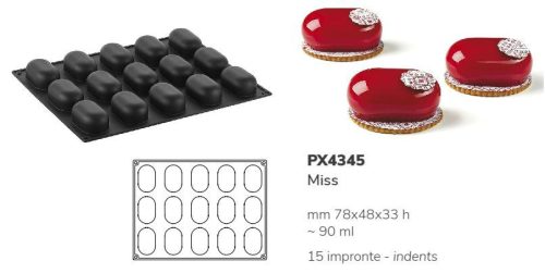 PX4345 Szilikon forma 30x40cm 15db/forma 90ml MISS